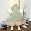 1-5 Years Old Summer Clothes Tang Suit Cotton and Linen Summer Thin Two-piece Hanfu Suit for Boys and Girls