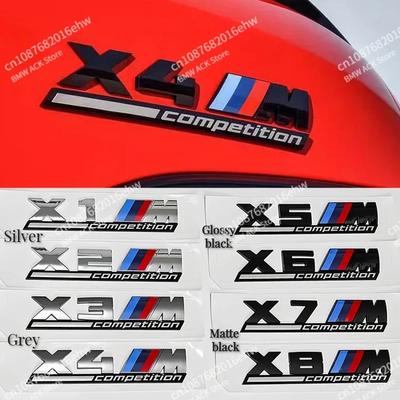 ESZ3 Silver Grey Black COMPETITION Bar Underlined Emblem for X1M X2M X3M X4M X5M X6M X7M X8M Thunder Edition Car Trunk Sticker