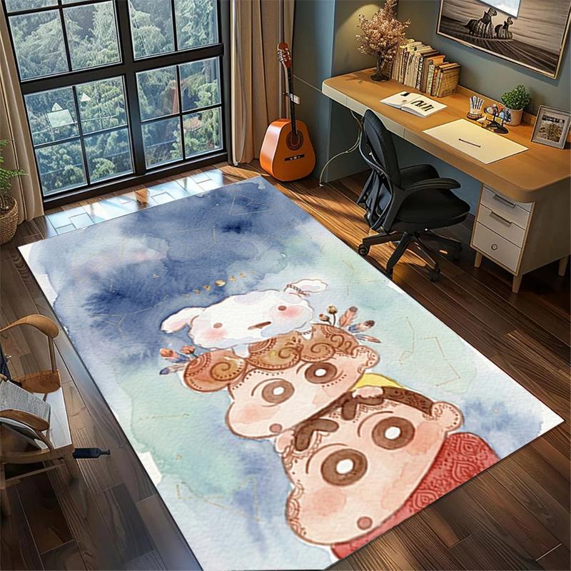 

Non Slip Crayon Shin-chan Carpet Large Washable Area Rug for Gamer Room Bedroom Decor 60x90cm