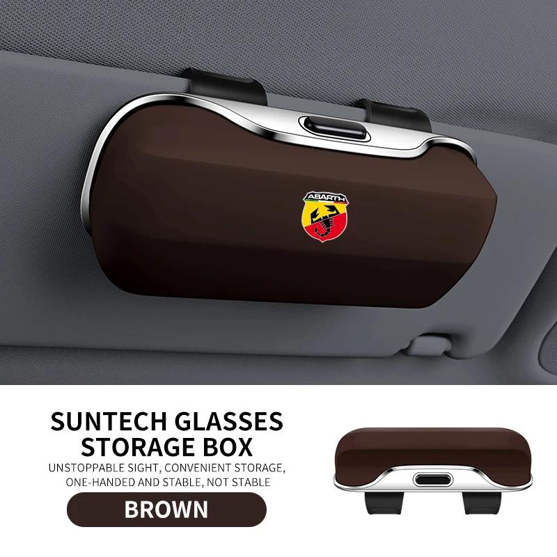 Auto Brillenetui Box Sonnenbrillenhalter Sonnenblenden-Aufbewahrung Schutzrahmenbox Brillenclip Für Fiat Abarth 695 595 124 Spider