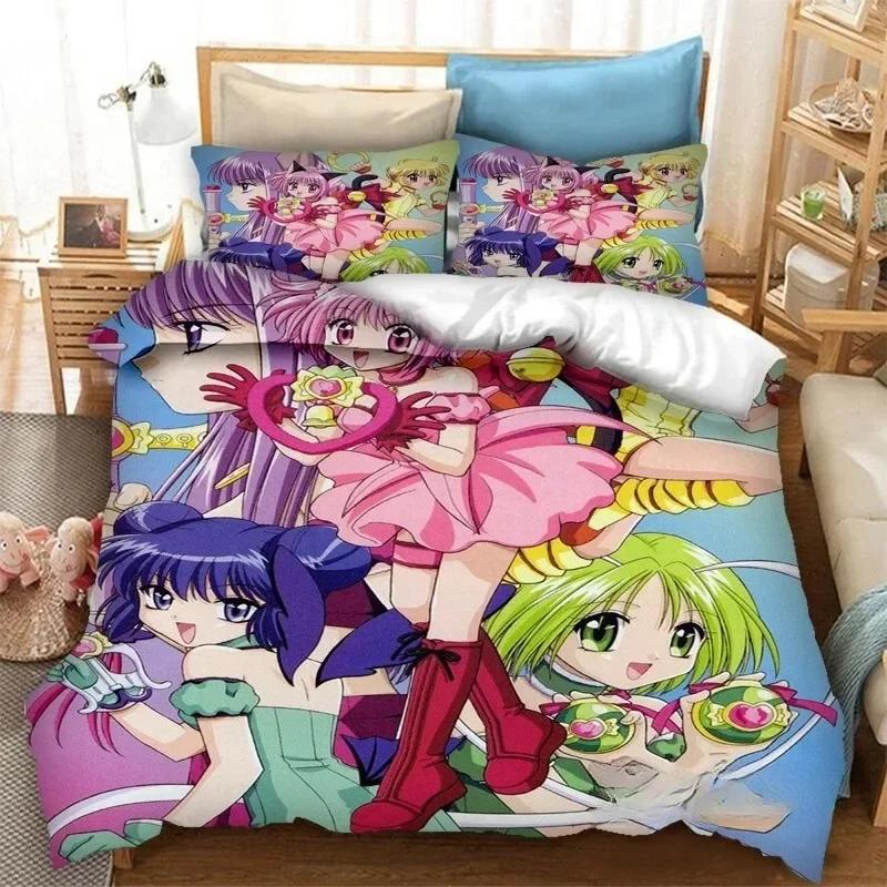 3D Anime Tokyo Mew Bettwäsche-Set Bedrucktes Bettwäsche-Set Mit Kissenbezug Bettdeckenbezug Weich Einzel Doppel Queen Super King Größe Schlafzimmer