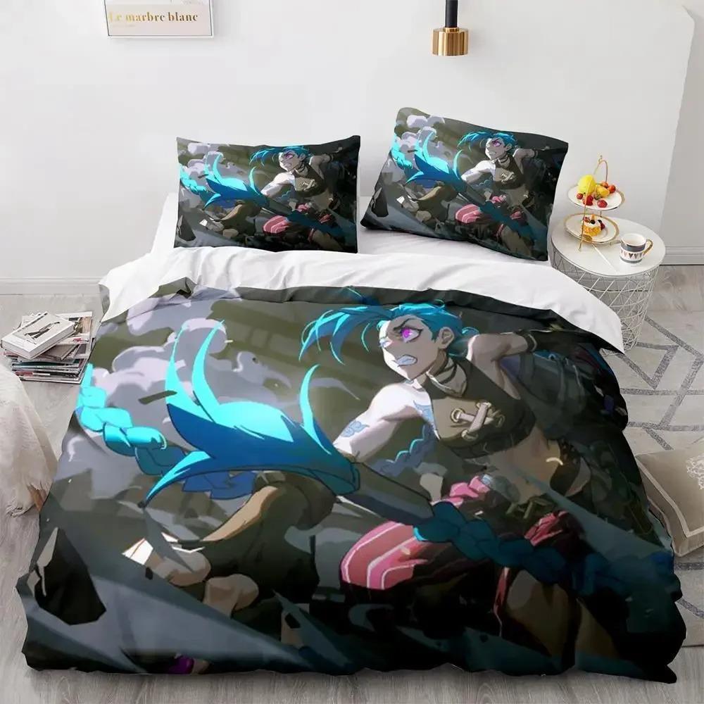 Anime Good Game Jinx Bedding Set Single Twin Full Queen King Size Bed Set Adult Kid Bedroom Duvet Cover Sets Ropa De Cama Kawaii