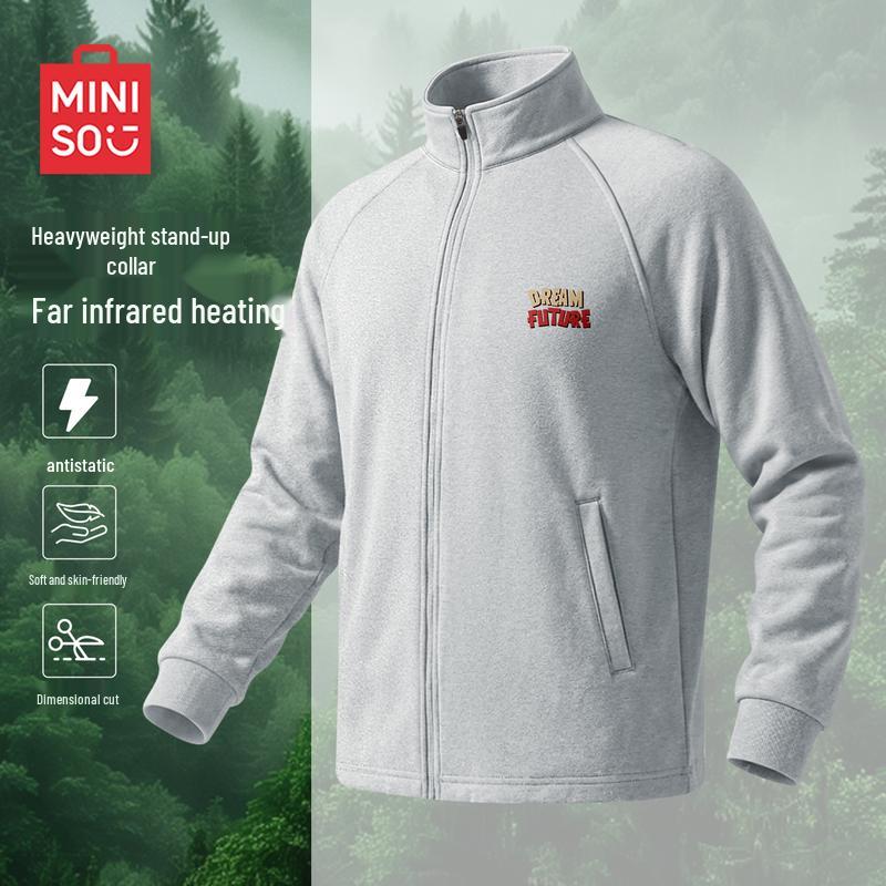 

MINISO Men s Relaxed Fit Stand-Up Collar Casual Jacket 2XL