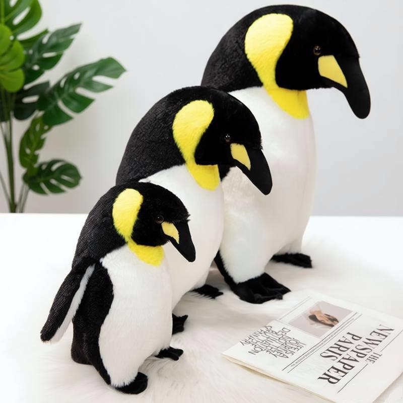 Fluffy Penguin Plush Toy Soft Emperor Penguin Doll Realistic Antarctic Bird Stuffed Toy Comfortable Animal Pillow Birthday Gift