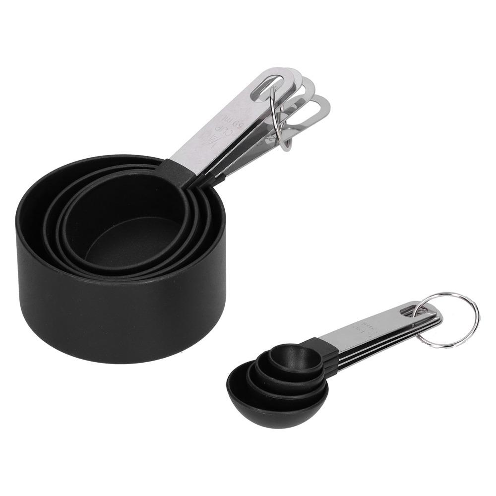 8Pcs Nesting Design Measuring Cup Rustless Steel Handle Baking Measuring Set Home Baking