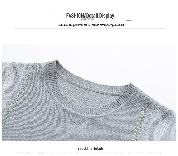 Mom's Elegant Summer Top: Ice Silk Knit Short Sleeve T-Shirt for Women with a Slimming Design