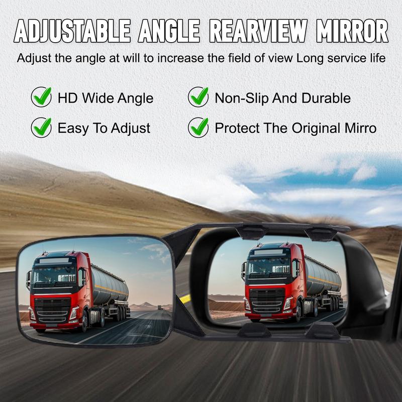 Universal Towing Mirrors Caravan Trailer Tow Mirror Adjustable Clip-on Rectangle Shape Side Mirror Car Rear View Mirror