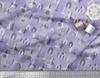 Soimoi Purple Japan Crepe Satin Fabric Text & Monuments Architectural Print Sewing Fabric Metre 42 Inch