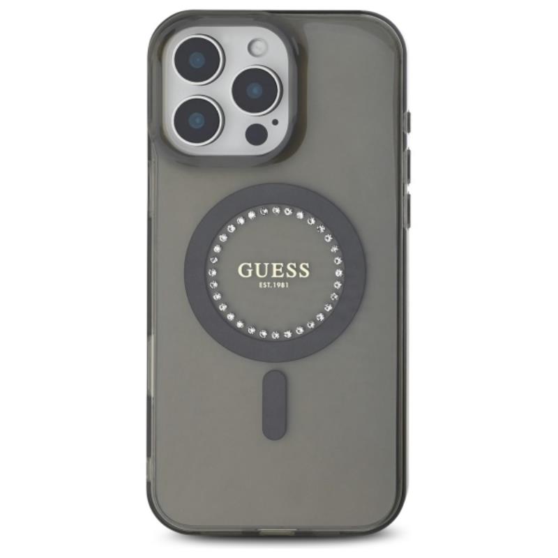 Guess Iml Rhinestones Magsafe - Etui Iphone 16 Pro Max (Czarny)