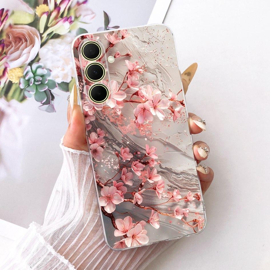 Hülle Für Samsung Galaxy A17 A37 A57 5G Cover Neue Stilvolle Blume Klare Weiche Silikon Handyhülle Für Samsung A 17 A 37 A 57 Stoßfänger