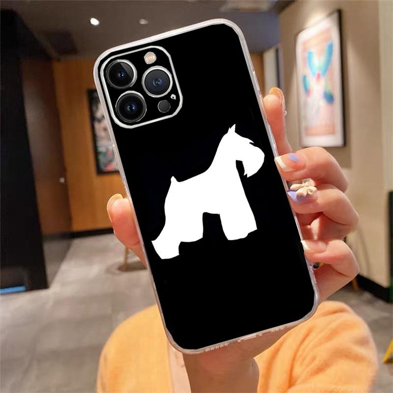 Phone Case For Iphone 17 Pro Max Air 16 15 14 13 Pro Max 15 16 Pro 15Plus Schnauzer Puppy Dog Art