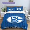 FC Schalke 04 Pattern Bedding Set Quilt Cover Pillowcase Home Decor Gift (1 * Duvet Cover + 2 * Pillowcase, Without Core)