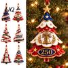 Christmas Tree Hanging Decor Patriotic Ornaments, Acrylic Holiday Pendant for Independence Day, Decorative Party Supplies Indoor Outdoor Living