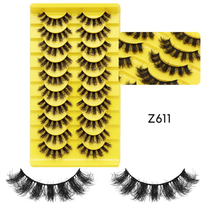 10 Pairs Eye Eyelashes 5D Fluffy Soft Natural Look False Eyelashes Thick Faux Mink Lashes Cat Eye Lashes Eyelashes Extensions