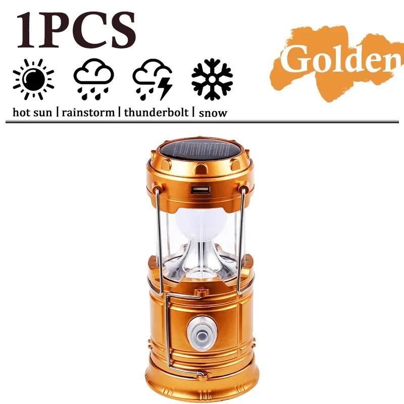 Solar Multifunctional Handheld Camping Lamp Tent Lamp LED Portable Flashlight Portable Waterproof Emergency Powered Work Light