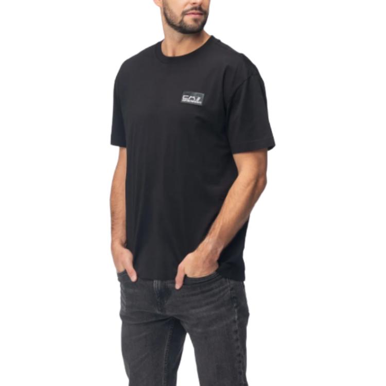 Emporio Armani EA7 Round Neck Letter Print Pullover Short Sleeve T-Shirt Men Tops Black 6RPT01PJNVZ1200