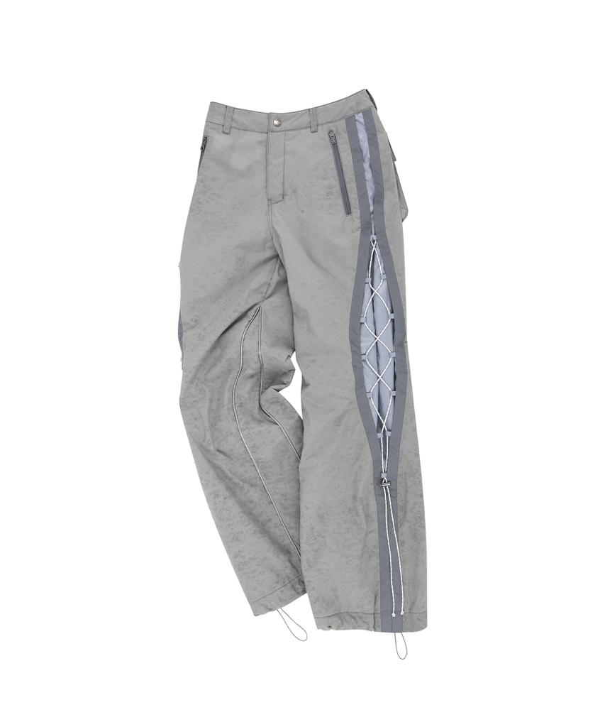 ADSB ANDERSSON BELL Cracked Padded Lace-Up Wide Pants Apa770W(Grey)