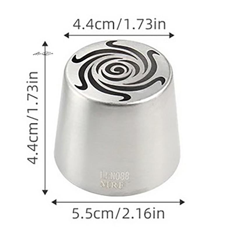 XL Stainless Steel Rotating Flower Pattern Russian Icing Tip Marshmallow Piping Nozzle For Cake Decorating Baking Utensil