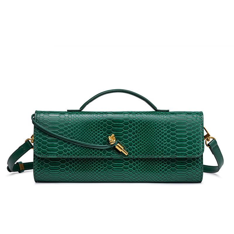 Trendy dámská psaníčka: Kabelka přes rameno crossbody bageta s krokodýlím a hadím vzorem