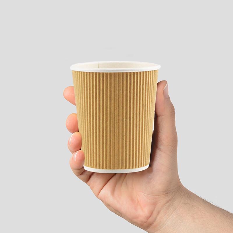 Pabei Disposable Corrugated Coffee Paper Cups with Lids