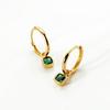 925 Sterling Silver Green Natural Stone Earrings