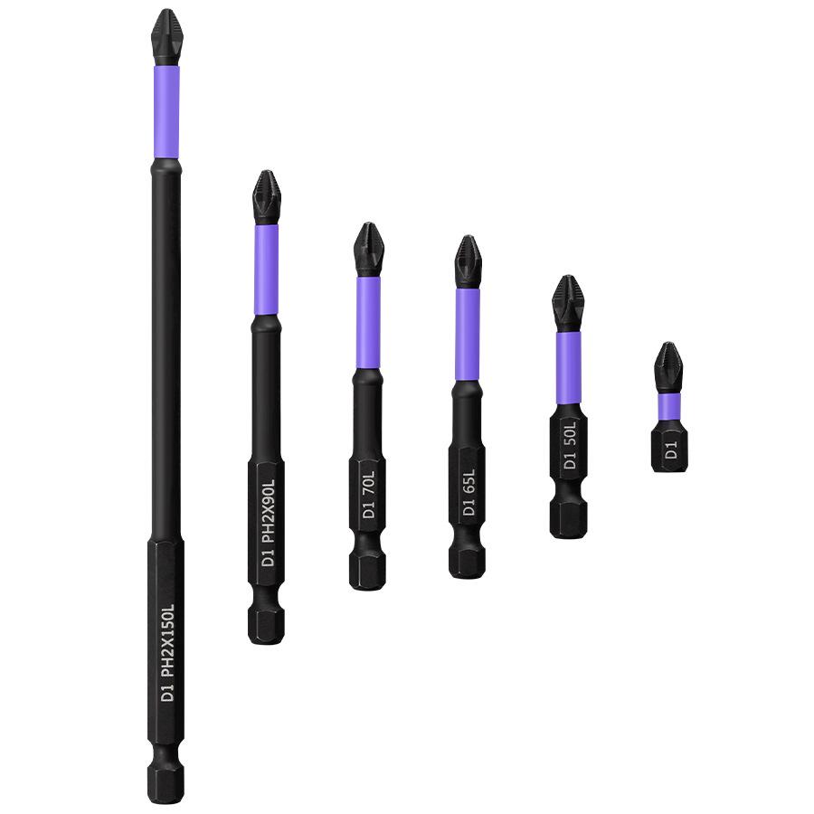 Bit Magnetic Phillips PH2 Îmbunătățit - Rezistent la Impact, Anti-Alunecare, Rezistent la Șocuri cu Cap de Șurubelniță
