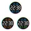Modern Circular Digital Wall Clock With Night Light And Temperature For Living Room Decor