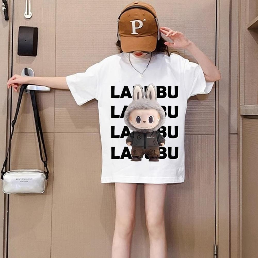 Children's T-shirt, neutral cartoon printed shirt, oversized short sleeved T-shirt