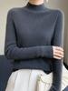 Women's Slim-Fit Semi-High Neck Long Sleeve Knitwear Pullover for Autumn and Winter