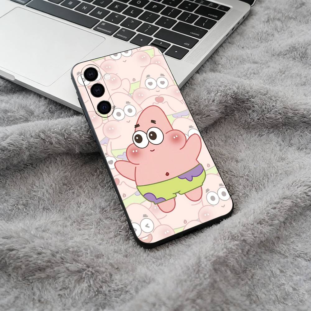 S-B-Sponge-Bob Soft Silicone Phone Case for Samsung Galaxy A73/A71/A72/A70/A53/A52/A51 - Black