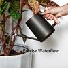 IMEEA Watering Can, 1000ml, Stainless Steel with Wooden Handle, Stylish Gardening Tool, Black