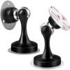 2-Pack Door Stoppers Black, Stainless Steel Magnetic Door Catch Heavy Duty Magnetic Door Stoppers with 3M Self-Adhesive Adhesive and Screws