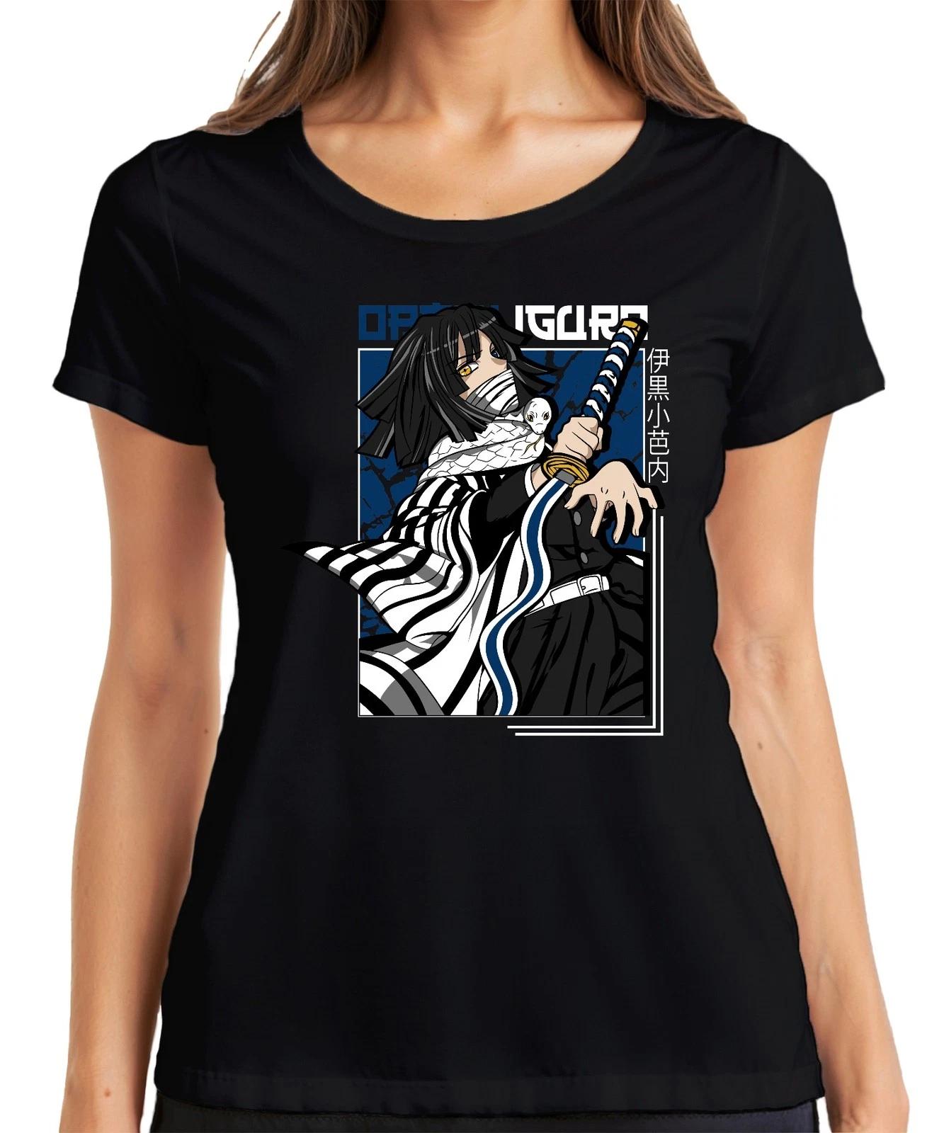 Kimetsu no Yaiba Obanai Iguro Schlange Katana Anime Geschenk Damen T-Shirt M