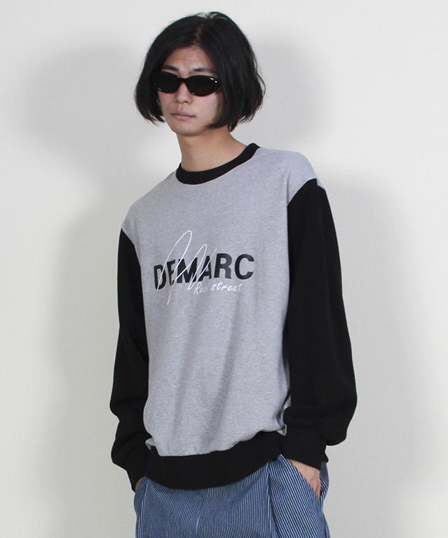 Deumakeu Color Block Logo Graphic Sweatshirt Gray
