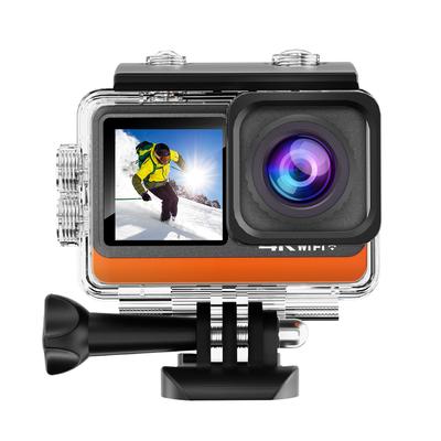 Akční kamera 4K Ultra HD 24MP vodotěsná a odolná proti otřesům s 2,0palcovým dotykovým ovládacím displejem a duální obrazovkou