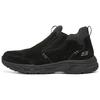 Oak Canyon Stoff Rindsspaltleder Mode Outdoor Dicke Mittelhohe Freizeitschuhe Herren Freizeitschuhe Schwarz 237283C-BBK