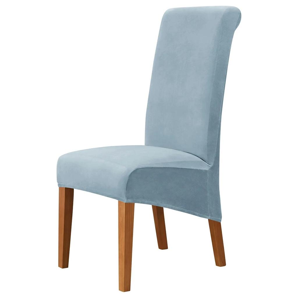 High Back & Universal Velvet Chair Cover Stretch Soft Chair Covers for Dining Room Wedding Hotel Home Decor Seat Case M XL Size