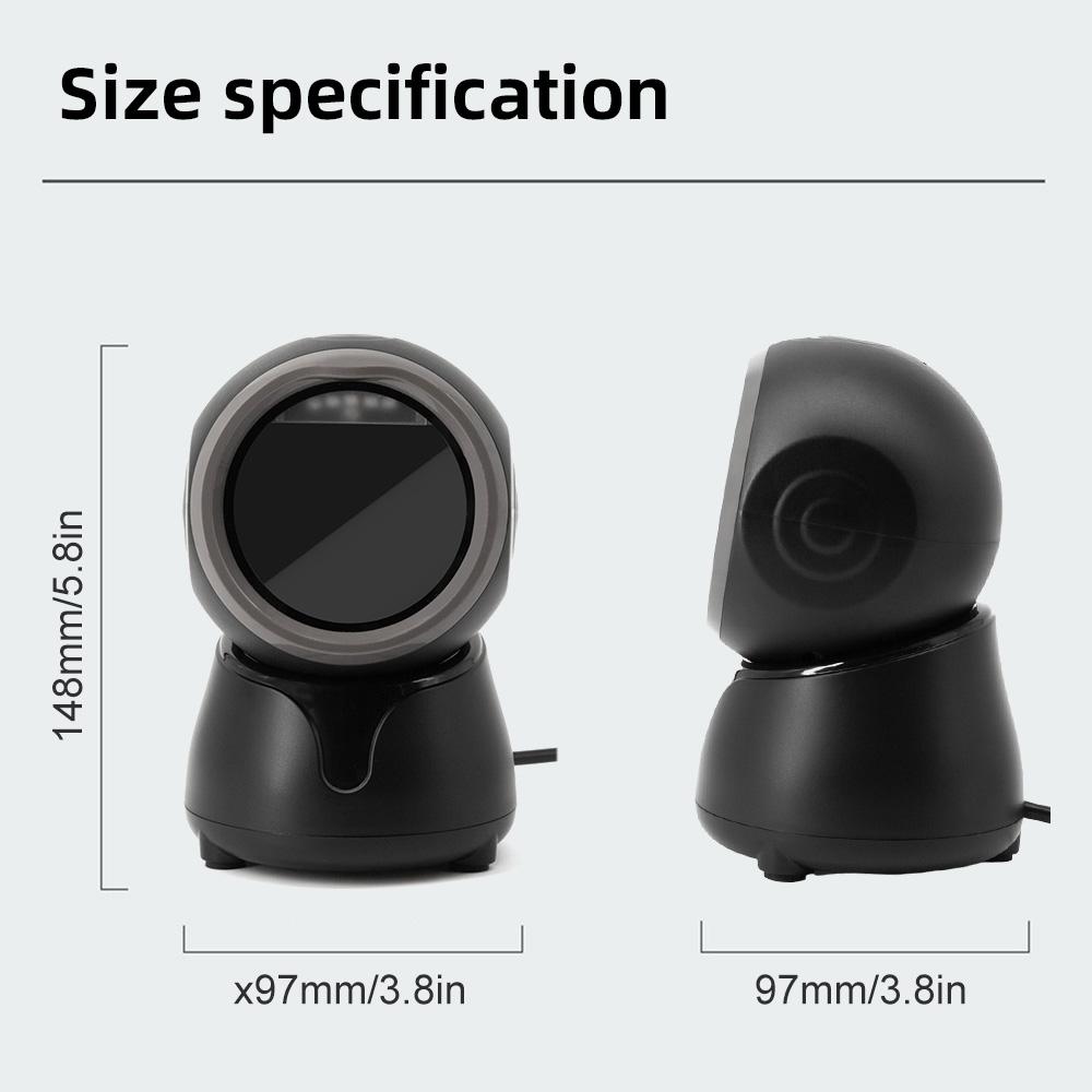 1D 2D QR Desktop Wired Bar  Scanner High-speed    ds-  Automatic Sense Rder USB Port Plug&Play Compatible with Window   Syste