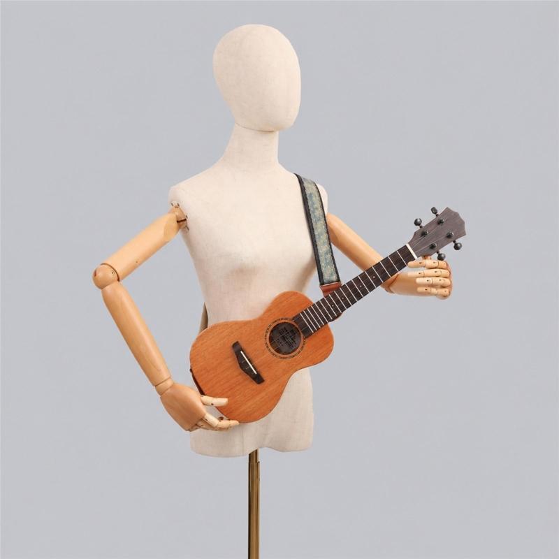 Cowboy Star Pattern Ukulele Strap Leather Adjustable Shoulder Strap Acoustic Ukulele Belt for Comfortable Playing