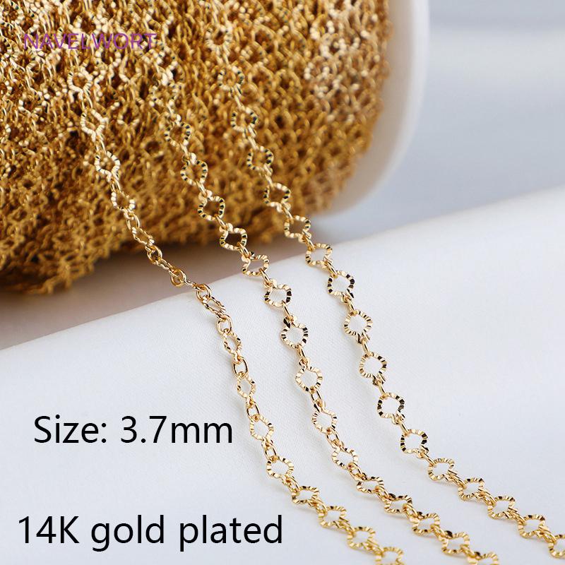 Wholesale 14K Gold Plated Brass Metal Loose Chains Bulk Chains For Jewelry Making,DIY Handmade Jewellery Making Supplies