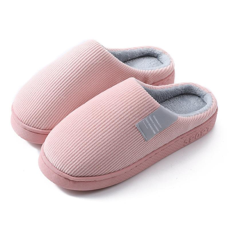 Cotton slippers autumn and winter couple thickened indoor home household non-slip warm fluffy cotton shoes
