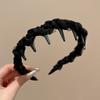 Fascia per capelli senza denti per tenere indietro la frangia e i capelli corti, accessori per capelli neri e marroni per il lavaggio del viso per donne