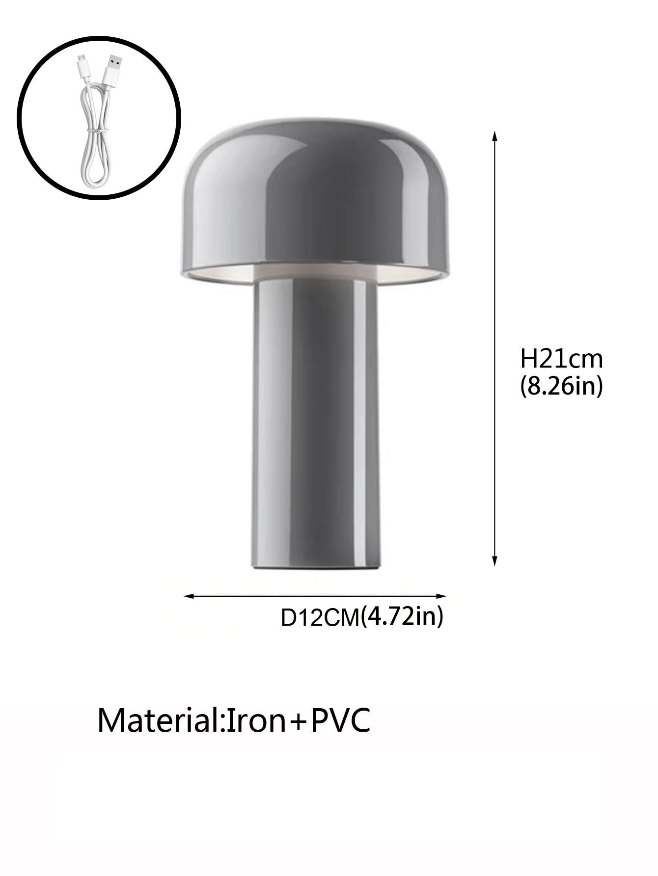 

Tricolour LED Modern mushroom glass and iron lampshade desk lamp with charger,Table lamp home decor restaurant,bedside bedroom