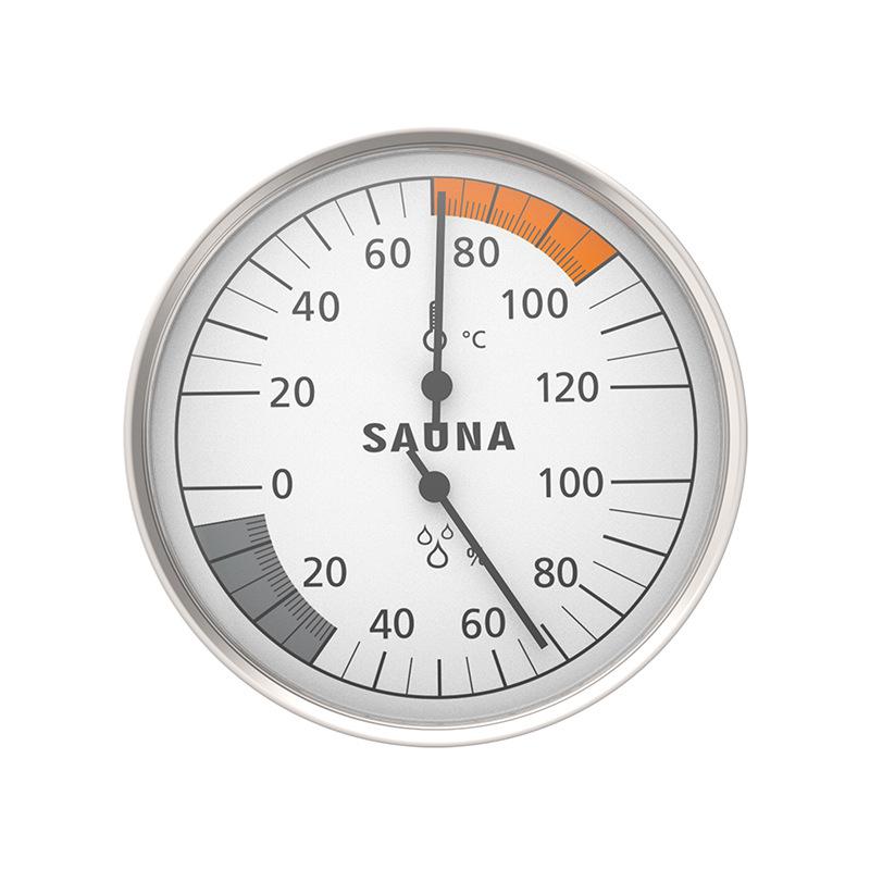 Wandgemonteerde Aluminium Thermohygrometer: Batterijvrije Hoge Temperatuur & Vochtigheidsmeter voor Sauna Stoomruimtes