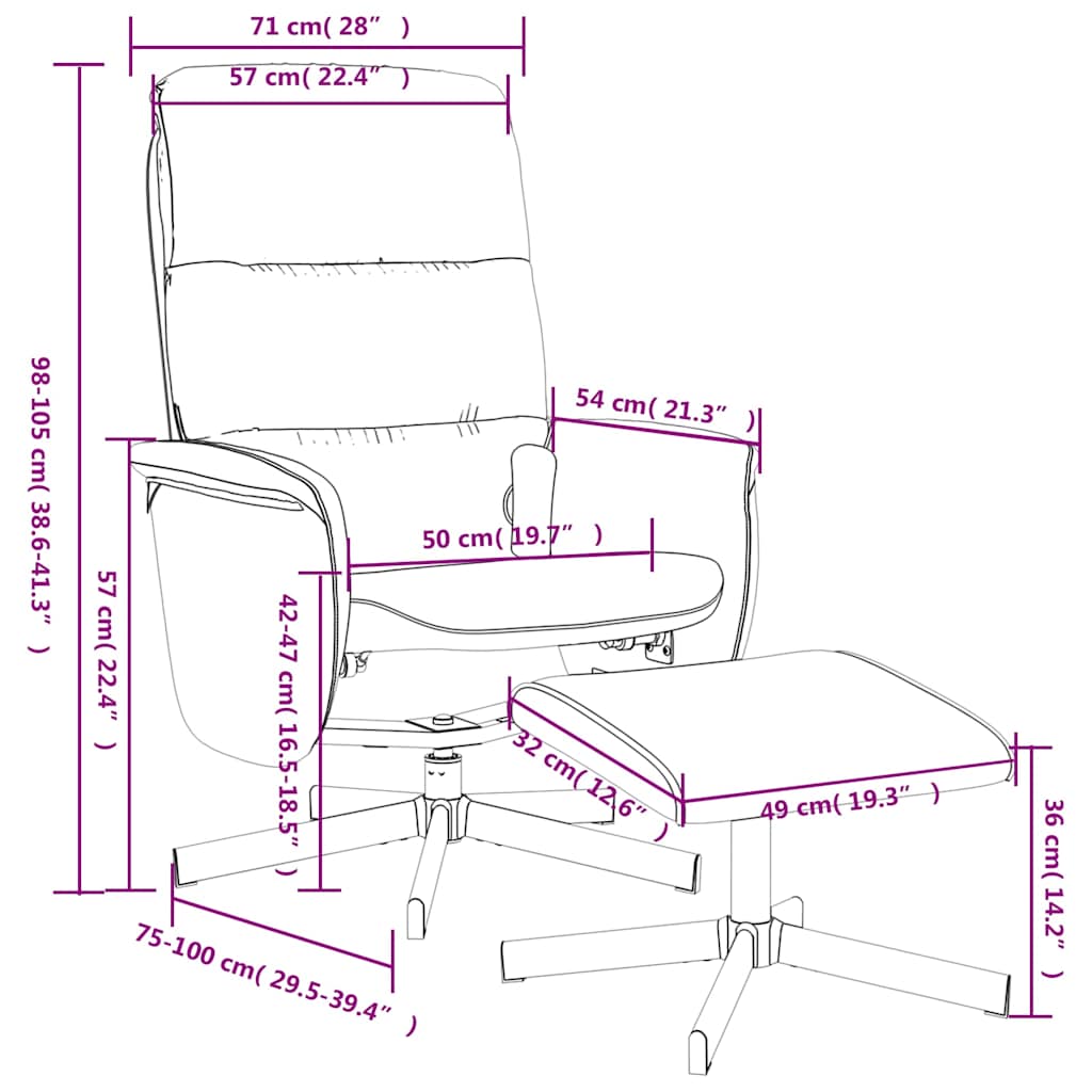 Massage Chair with Footstool Light Grey Fabric