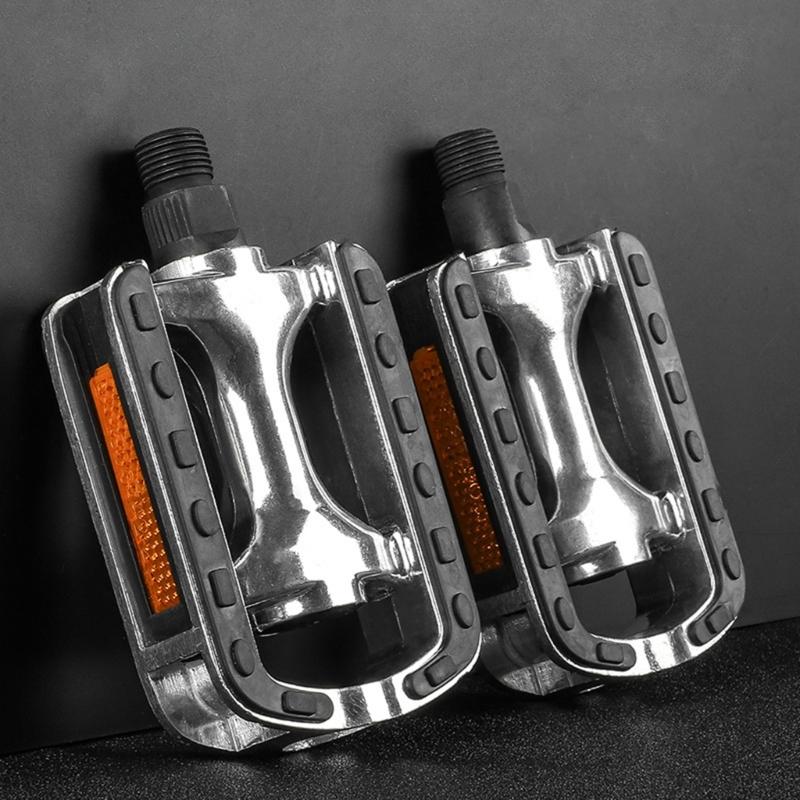 Aluminum Alloy Bicycles Pedals Nonslip Wide Flat Pedals Reflective Sheet Safety Cycling Platform Pedals for Road Bike