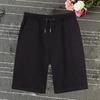 Mid-Rise Elastic Waistband Drawstring Pockets Men Shorts Outdoor Fitness Ice Silk Short Pants