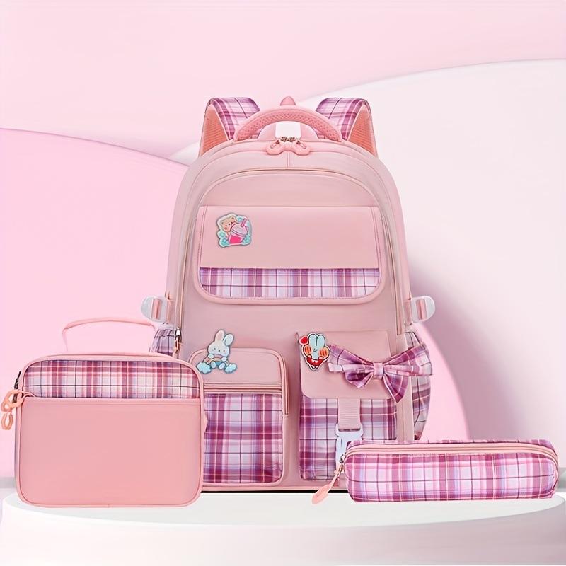 Schattige Student Rugzak 3 stuks/set Basisschool Tas Konijnen en kwikzand Kawaii Student Rugzak Tiener Meisjes Handtas Rugzak