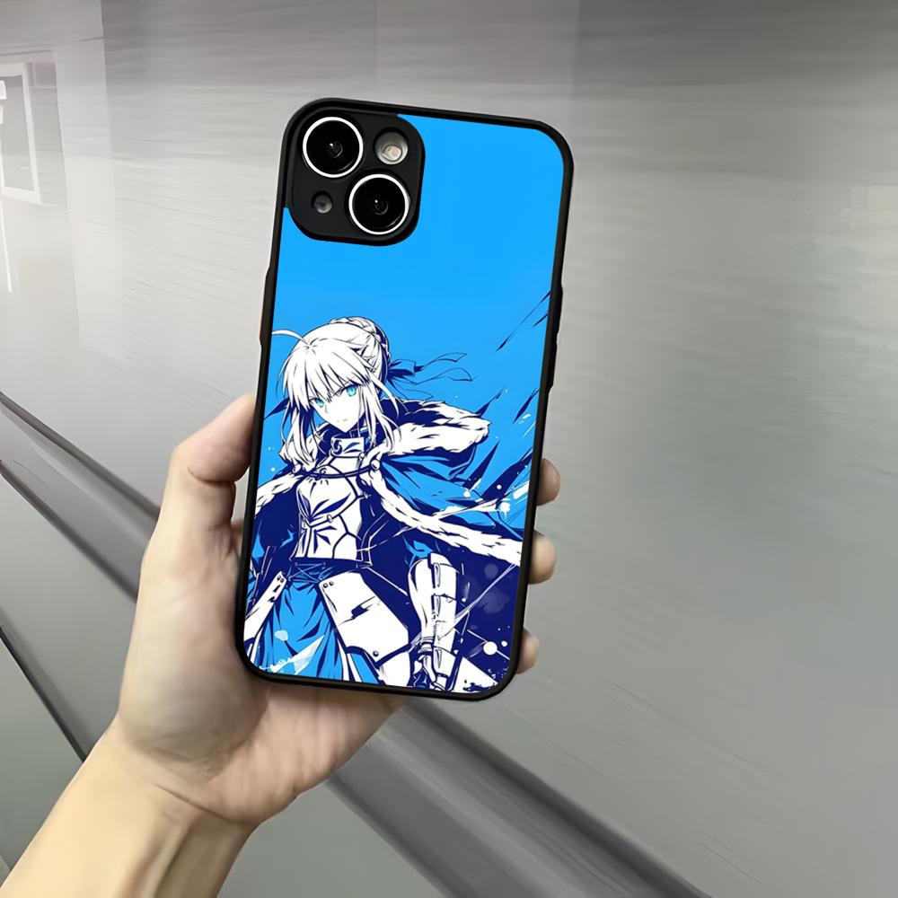 Anime Fate S-Sabe Phone Case For Iphone 17 16 15 14 13 12 Pro Max Xr Air Plus Skin Feel Black Hard Shell Cover
