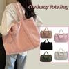 Large Capacity Canvas Tote Bag Solid Color Crossbody Bag Fashion Corduroy Shoulder Bag  Girls